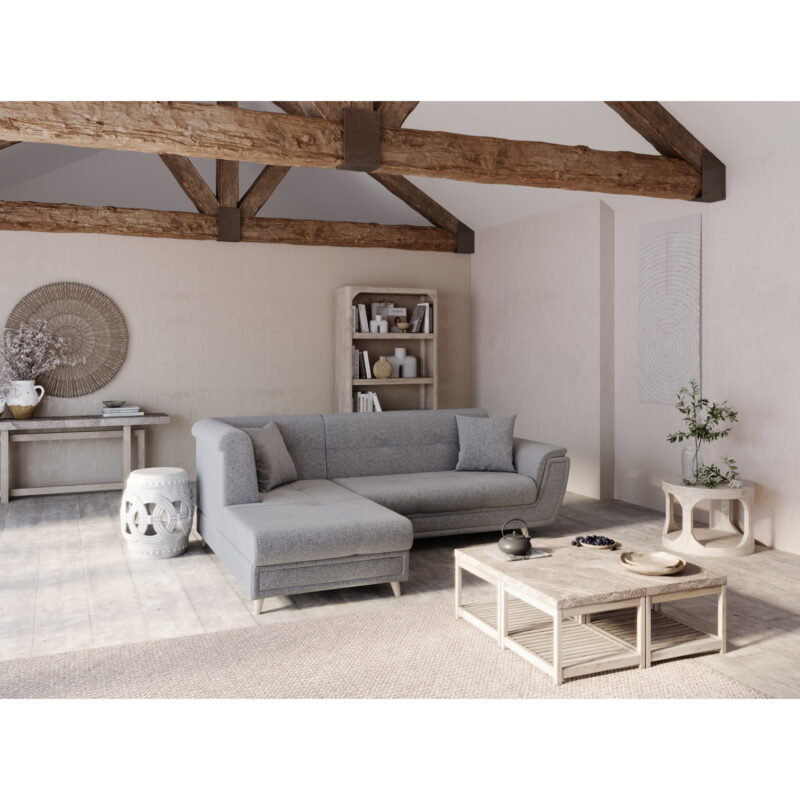 Canapé Flavie Usinestreet : un angle convertible scandinave avec coffres de rangement intégrés - Canapé UsineStreet