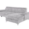 Canapé Lara Conforama : un angle convertible gris 4 places avec coffre et tétières réglables - Canapé Conforama
