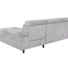 Canapé Lara Conforama : un angle convertible gris 4 places avec coffre et tétières réglables - Canapé Conforama