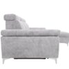 Canapé Lara Conforama : un angle convertible gris 4 places avec coffre et tétières réglables - Canapé Conforama
