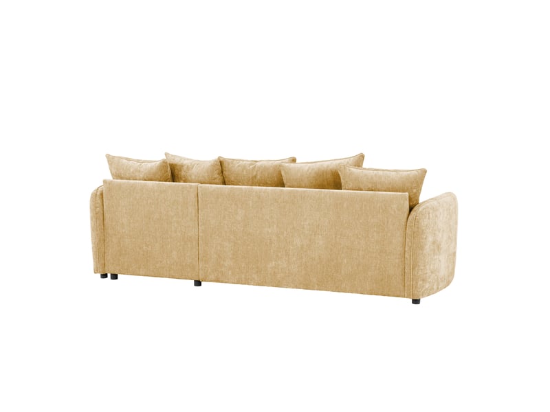 Canapé Lomoco Cottage Conforama : un angle convertible jaune 4 places avec coffre intégré - Canapé Conforama