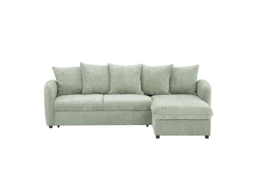 Canapé Lomoco Cottage Conforama : un angle convertible vert 4 places qui joue la carte du pratique sans sacrifier le style - vue détaillée
