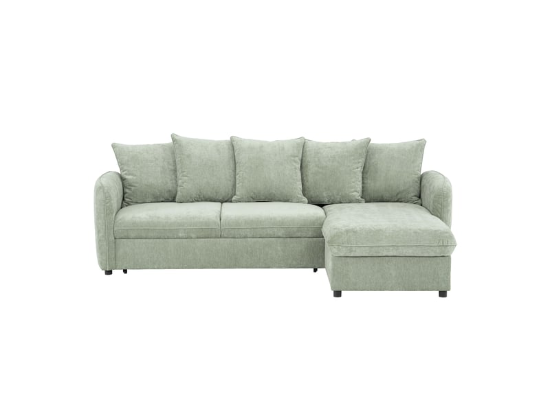 Canapé Lomoco Cottage Conforama : un angle convertible vert 4 places qui joue la carte du pratique sans sacrifier le style - Canapé Conforama