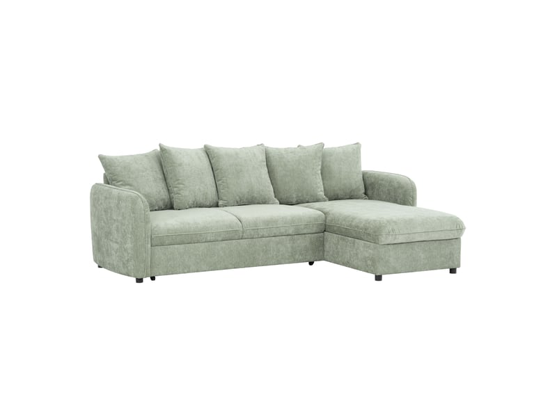 Canapé Lomoco Cottage Conforama : un angle convertible vert 4 places qui joue la carte du pratique sans sacrifier le style - Canapé Conforama