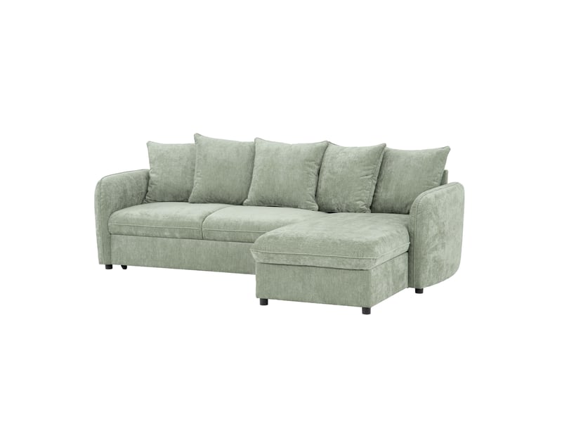 Canapé Lomoco Cottage Conforama : un angle convertible vert 4 places qui joue la carte du pratique sans sacrifier le style - Canapé Conforama