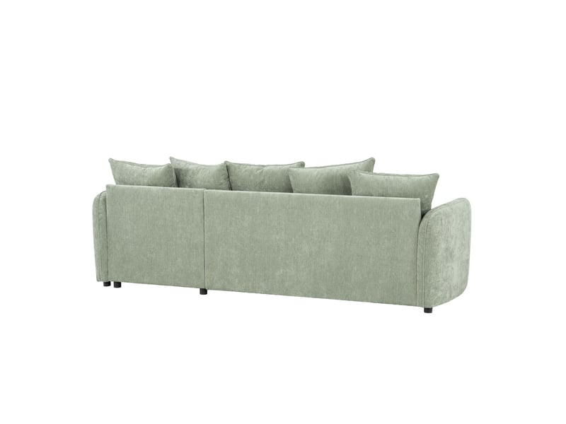 Canapé Lomoco Cottage Conforama : un angle convertible vert 4 places qui joue la carte du pratique sans sacrifier le style - Canapé Conforama