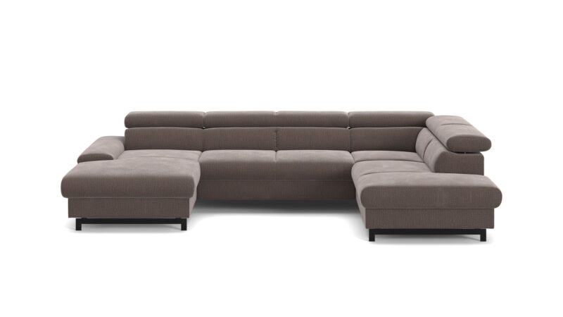 Canapé Panorama Conforama : un angle convertible 5 places taupe taillé pour les grandes familles - Canapé Conforama
