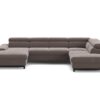 Canapé Panorama Conforama : un angle convertible 5 places taupe taillé pour les grandes familles - Canapé Conforama