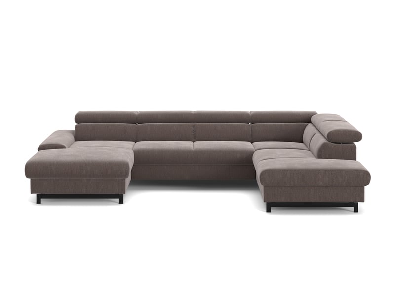 Canapé Panorama Conforama : un angle convertible 5 places taupe taillé pour les grandes familles - Canapé Conforama