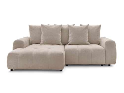 Canapé Roxelane Conforama : un angle convertible beige 3 places qui vise le polyvalent à tout prix - vue détaillée