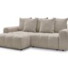 Canapé Roxelane Conforama : un angle convertible beige 3 places qui vise le polyvalent à tout prix - Canapé Conforama