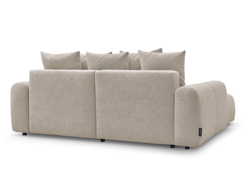 Canapé Roxelane Conforama : un angle convertible beige 3 places qui vise le polyvalent à tout prix - Canapé Conforama
