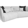 Canapé Sophie Conforama : un 4 places droit en tissu beige aux lignes arrondies pour les grands salons - Canapé Conforama