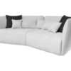 Canapé Sophie Conforama : un 4 places droit en tissu beige aux lignes arrondies pour les grands salons - Canapé Conforama