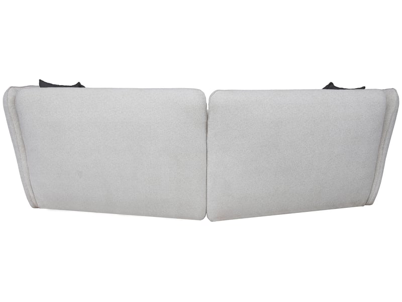 Canapé Sophie Conforama : un 4 places droit en tissu beige aux lignes arrondies pour les grands salons - Canapé Conforama