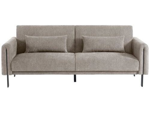 Banquette-lit Florence Conforama : une convertible 3 places en gris clair pour les espaces polyvalents - vue détaillée
