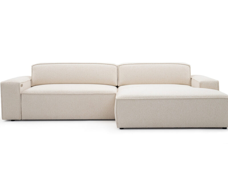 Canapé Abel Bobochic : un angle électrique avance-recule chiné beige pour les amateurs de confort motorisé - Canapé Bobochic