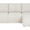 Canapé Allison Conforama : un angle convertible beige pour salon spacieux avec coffre de rangement - Canapé Conforama