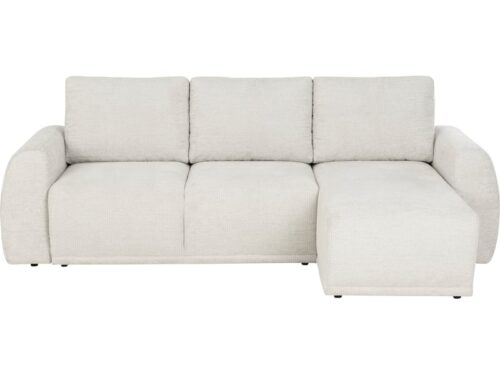 Canapé Allison Conforama : un angle convertible beige pour salon spacieux avec coffre de rangement - vue détaillée