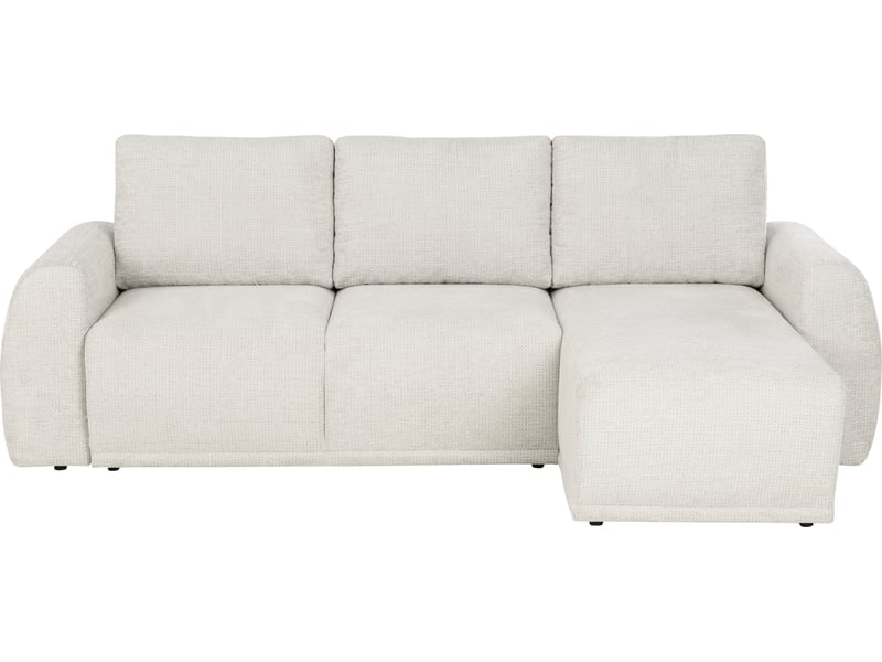 Canapé Allison Conforama : un angle convertible beige pour salon spacieux avec coffre de rangement - Canapé Conforama