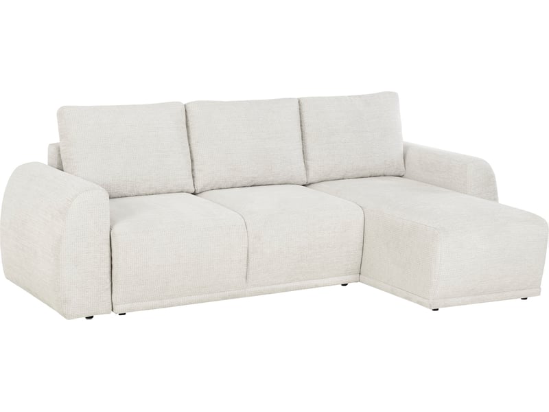 Canapé Allison Conforama : un angle convertible beige pour salon spacieux avec coffre de rangement - Canapé Conforama