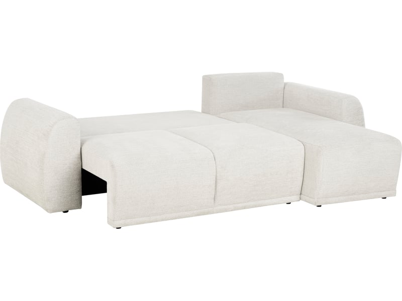 Canapé Allison Conforama : un angle convertible beige pour salon spacieux avec coffre de rangement - Canapé Conforama