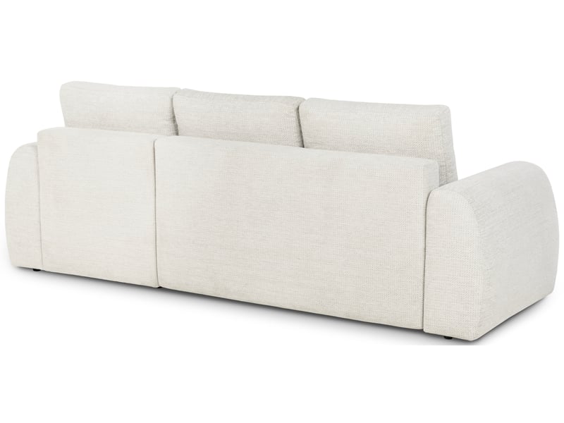 Canapé Allison Conforama : un angle convertible beige pour salon spacieux avec coffre de rangement - Canapé Conforama
