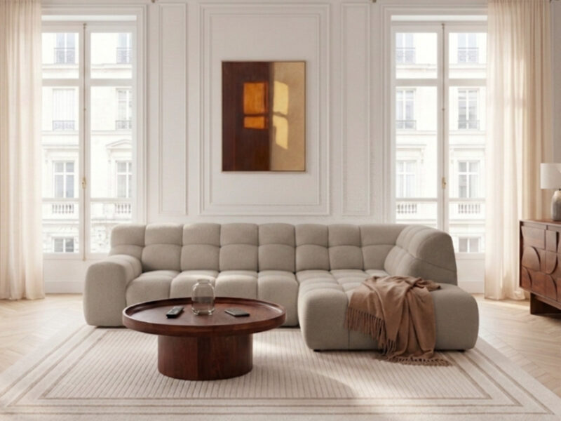 Canapé André Bobochic : un angle convertible électrique avance-recule pour les grands salons - Canapé Bobochic