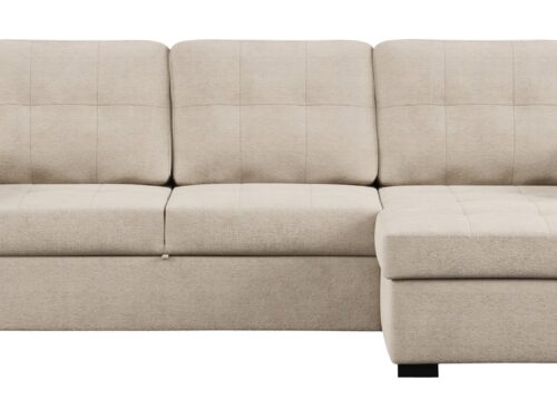 Canapé d&rsquo;angle Conforama : un convertible beige 3 places pensé