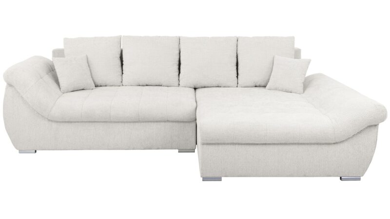 Canapé Eden Conforama : un angle convertible beige 4 places avec coffre pour les familles qui manquent de place - Canapé Conforama