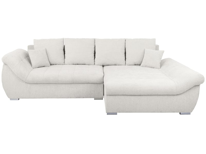 Canapé Eden Conforama : un angle convertible beige 4 places avec coffre pour les familles qui manquent de place - Canapé Conforama