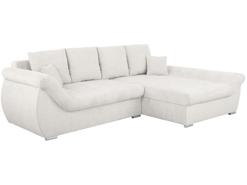 Canapé Eden Conforama : un angle convertible beige 4 places avec coffre pour les familles qui manquent de place - Canapé Conforama