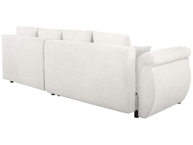 Canapé Eden Conforama : un angle convertible beige 4 places avec coffre pour les familles qui manquent de place - Canapé Conforama