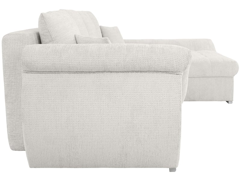 Canapé Eden Conforama : un angle convertible beige 4 places avec coffre pour les familles qui manquent de place - Canapé Conforama