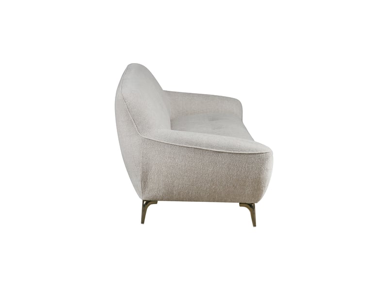 Canapé Julina Conforama : un 3 places droit en tissu beige pensé pour les salons du quotidien - Canapé Conforama