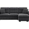 Canapé Kathy Conforama : un angle convertible gris anthracite avec coffre pour les salons qui manquent de place - Canapé Conforama