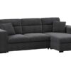 Canapé Kathy Conforama : un angle convertible gris anthracite avec coffre pour les salons qui manquent de place - Canapé Conforama