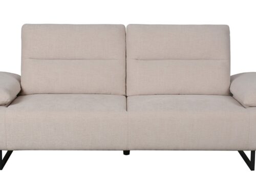 Canapé Marcelo Conforama : un 3 places fixe en tissu beige