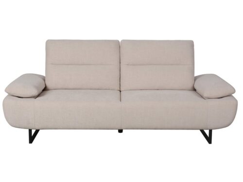 Canapé Marcelo Conforama : un 3 places fixe en tissu beige