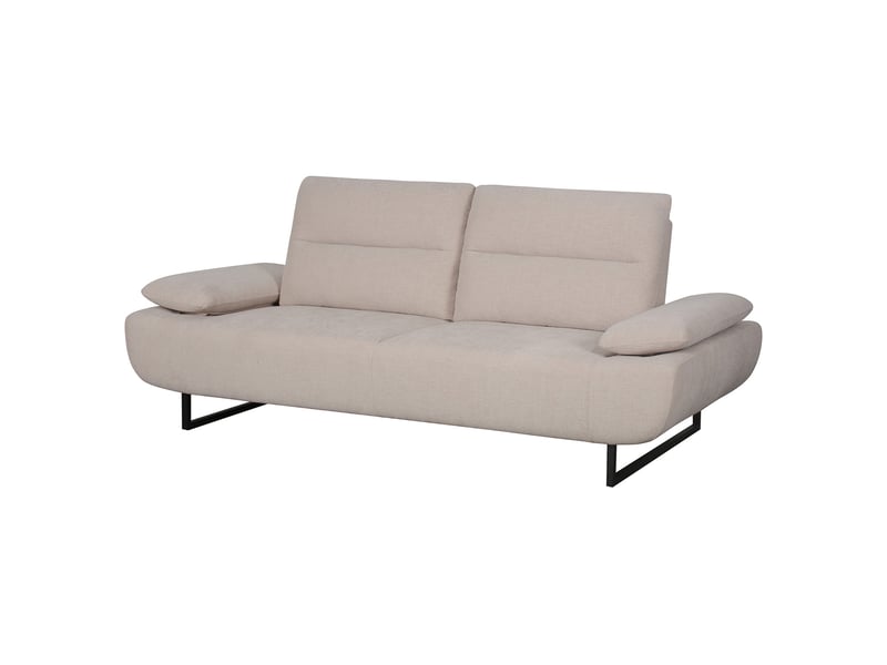 Canapé Marcelo Conforama : un 3 places fixe en tissu beige qui joue la carte de l&rsquo;élégance accessible - Canapé Conforama