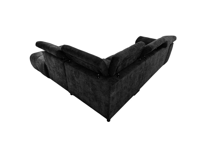 Canapé Moby Conforama : un angle convertible 5 places noir qui joue la carte du grand confort urbain - Canapé Conforama