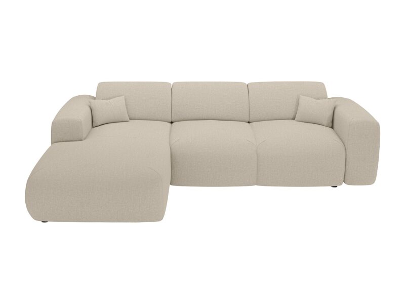 Canapé Pogni Maison Céphy : un angle gauche convertible 5 places au design arrondi pour les grandes familles - Canapé Angle Réversible