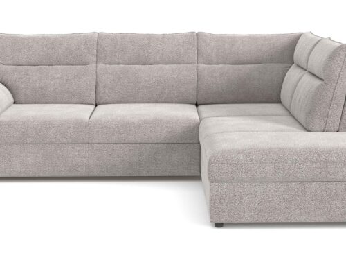 Canapé Primo Conforama : un angle convertible beige sable avec coffre pour les salons polyvalents - Canapé Conforama