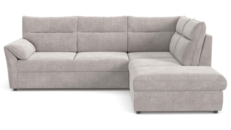 Canapé Primo Conforama : un angle convertible beige sable avec coffre pour les salons polyvalents - Canapé Conforama