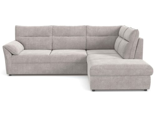 Canapé Primo Conforama : un angle convertible beige sable avec coffre pour les salons polyvalents - vue détaillée
