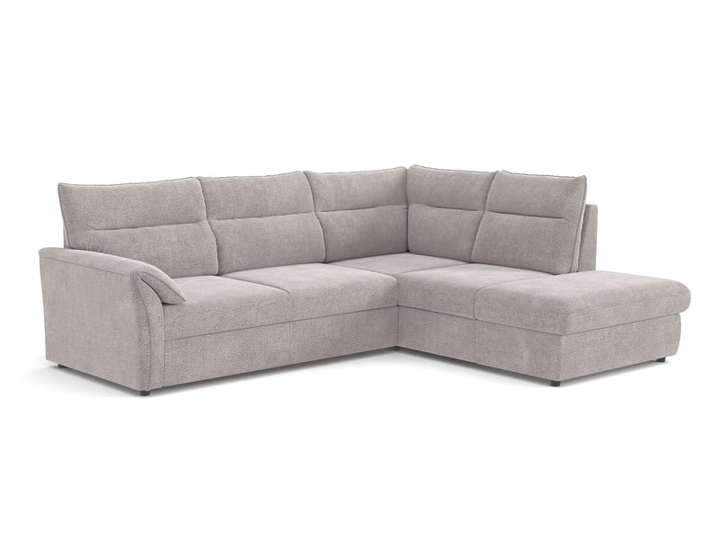 Canapé Primo Conforama : un angle convertible beige sable avec coffre pour les salons polyvalents - Canapé Conforama