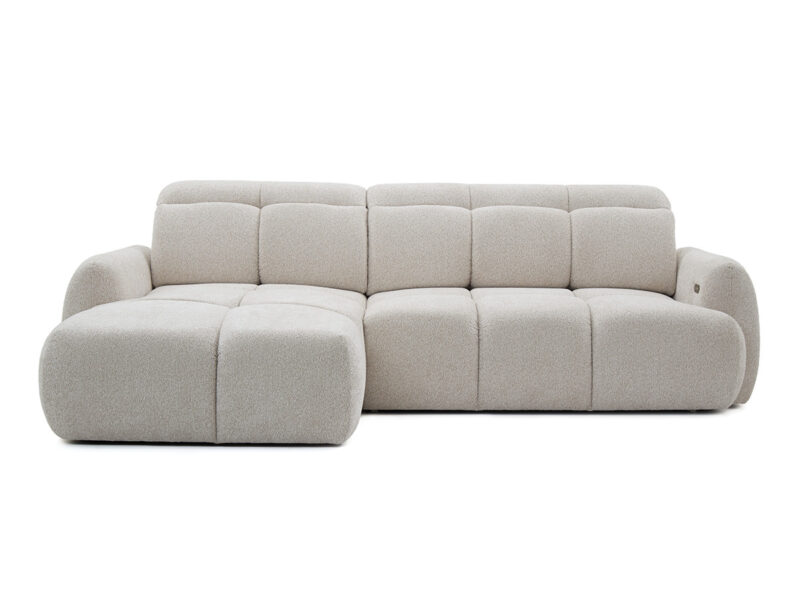 Canapé Ruby Bobochic : un angle électrique avance-recule en chenille beige pour les salons qui veulent du confort sans compromis - Canapé Bobochic