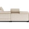 Canapé Selva Conforama : un angle convertible beige 4 places avec coffre et têtières ajustables - Canapé Conforama