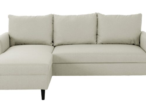 Canapé Tweety EW Conforama : un canapé d&rsquo;angle beige réversible compact pensé pour les petits salons - Canapé Conforama