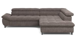 Canapé Twin Conforama : un angle convertible 4 places en taupe taillé pour les grands salons